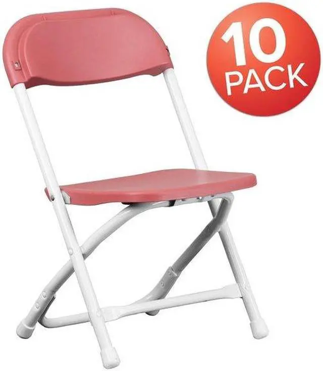 Alt view image 2 of 7 - FLASH FURNITURE 10-Y-KID-BY-GG Kids Burgundy Plastic Folding Chair,PK10