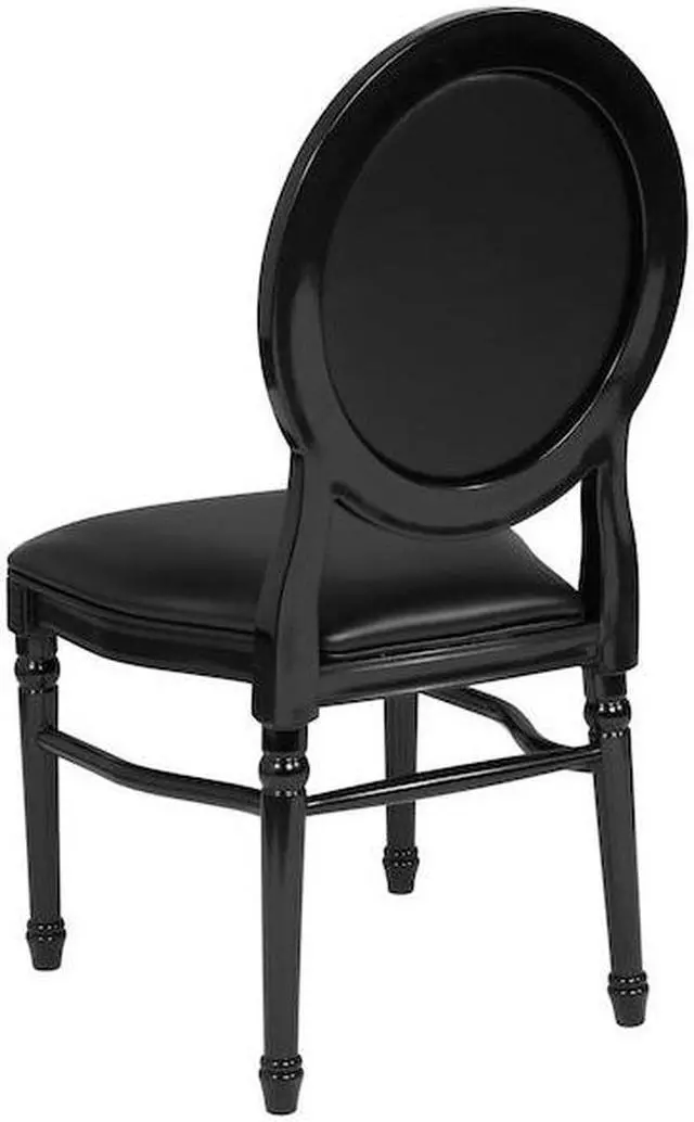 Alt view image 14 of 14 - Flash Furniture HERCULES Series Resin King Louis Chair Black 2 Pack (2LEBBCMON) 2LEBBTMON