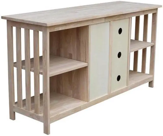 Alt view image 6 of 7 - INTERNATIONAL CONCEPTS TV-58 Mission EnteRTAinment Stand, Unfinished