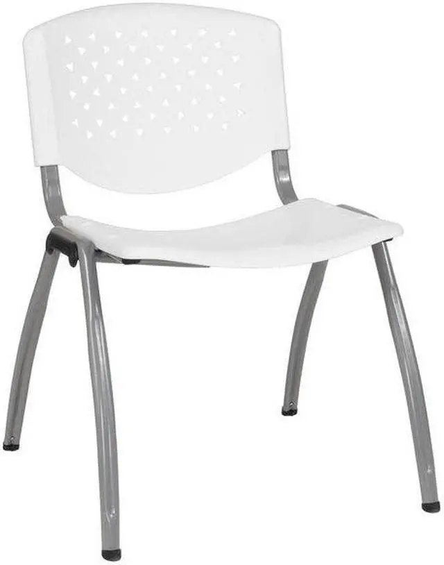 Alt view image 14 of 14 - Flash Furniture HERCULES Series Plastic Stack Chair White 5 Pack (5RUTF01AWH)