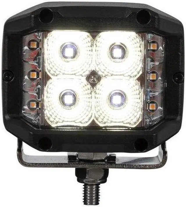 Alt view image 4 of 6 - BUYERS PRODUCTS 1492232 4 Inch Wide LED Flood Light with Strobe - Square Lens