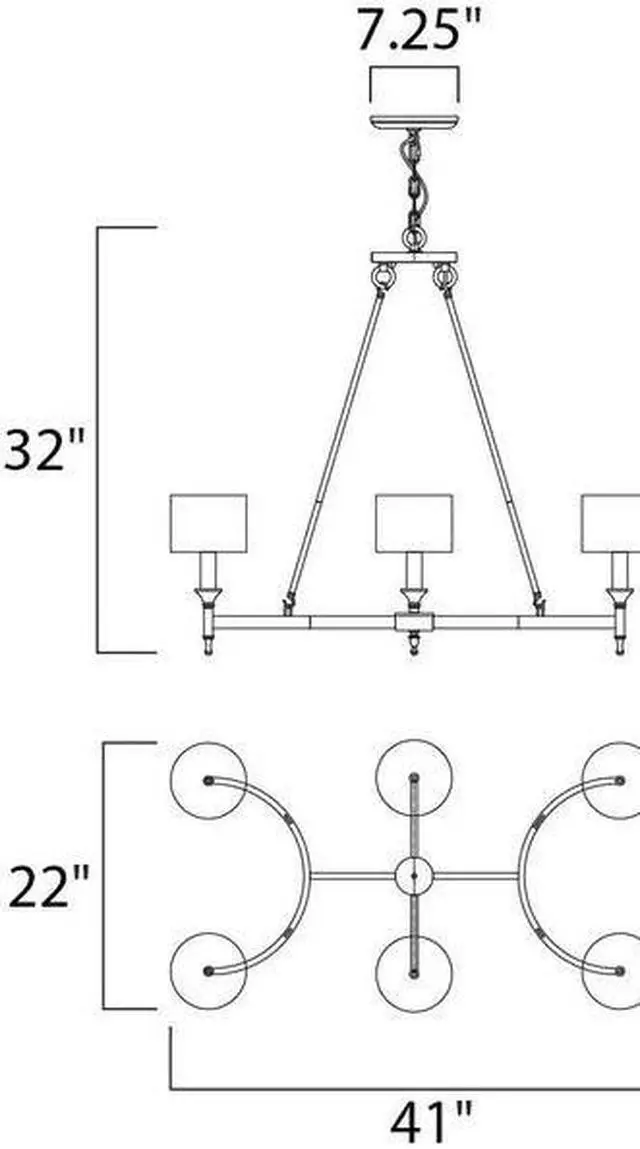 Alt view image 2 of 2 - MAXIM 22376OMNAB Fairmont 6-Light 22" Wide Natural Aged Brass Chandelier