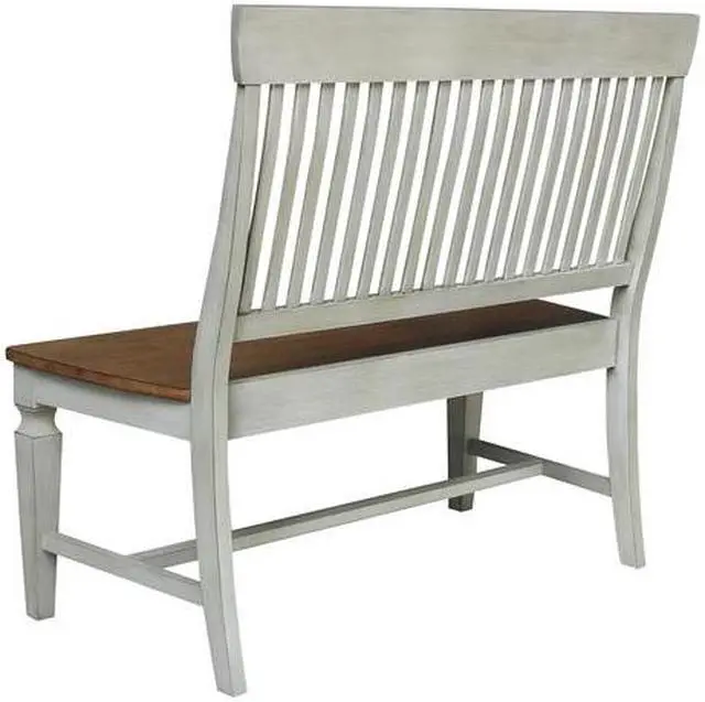 Alt view image 2 of 6 - INTERNATIONAL CONCEPTS BE41-65 Vista Slatback Bench, Hickory/Stone