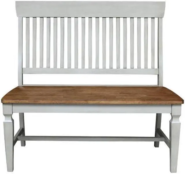 Alt view image 4 of 6 - INTERNATIONAL CONCEPTS BE41-65 Vista Slatback Bench, Hickory/Stone