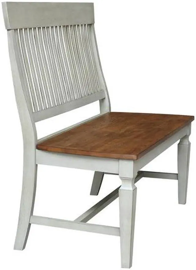 Alt view image 5 of 6 - INTERNATIONAL CONCEPTS BE41-65 Vista Slatback Bench, Hickory/Stone