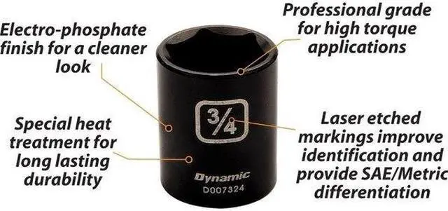 Alt view image 2 of 6 - DYNAMIC D010020 Tools 3/8" Drive 8Pcs 6 Point SAE, Std Impact Socket Set, 5/16"