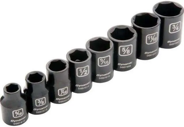 Alt view image 5 of 6 - DYNAMIC D010020 Tools 3/8" Drive 8Pcs 6 Point SAE, Std Impact Socket Set, 5/16"