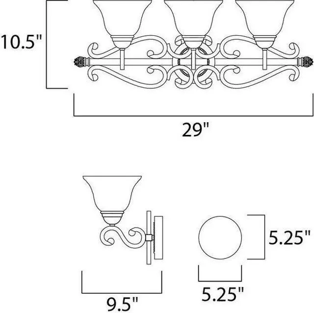 Alt view image 2 of 2 - MAXIM 12213FIOI Manor 3-Light 29" Wide Oil Rubbed Bronze Vanity Light