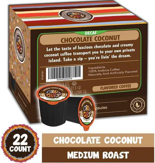 Alt view image 2 of 6 - CRAZY CUPS WM-CC-D-ChocCoconut-22 Crazy Cups Flavores DECAF Chocolate Coconut
