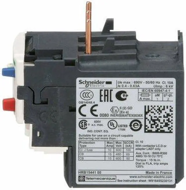 Alt view image 4 of 6 - SCHNEIDER ELECTRIC LRD04 Overload Relay, 1NC/1NO, 0.40 A Min current, 0.63 A