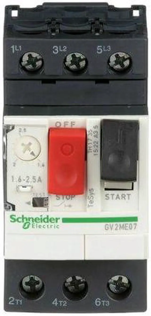 Alt view image 4 of 5 - SCHNEIDER ELECTRIC GV2ME07 Manual Motor Starter, Not Applicable, 3 P, 3 Phase,