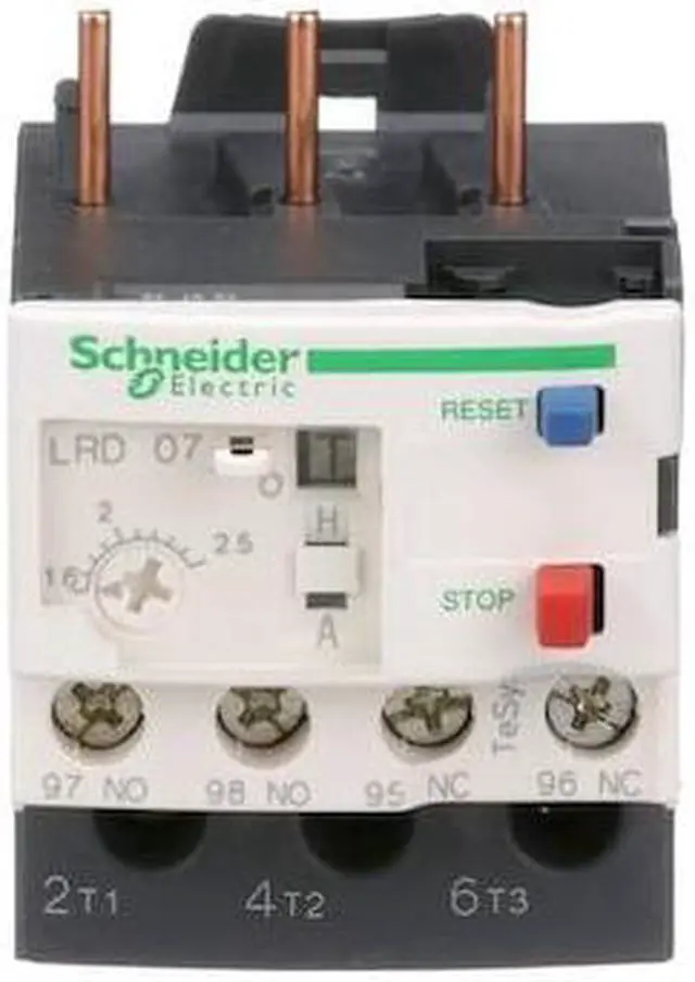 Alt view image 6 of 7 - SCHNEIDER ELECTRIC LRD07 Overload Relay,1.60 to 2.50A,3P,Class 10
