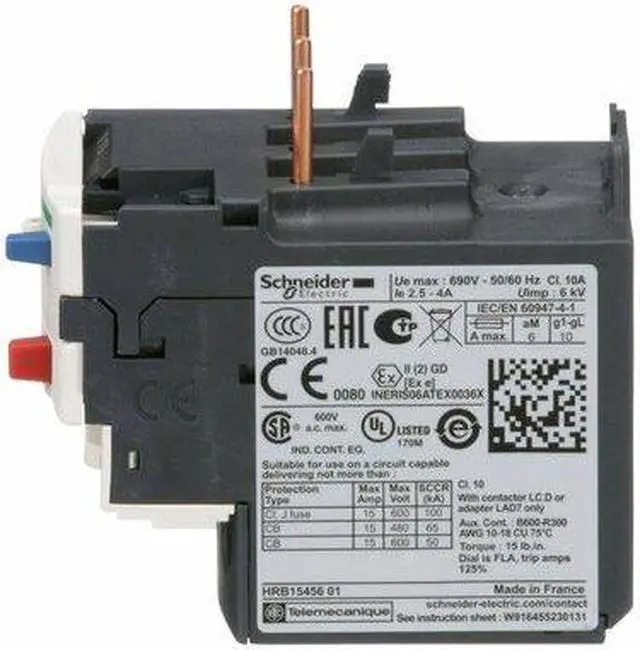 Alt view image 6 of 8 - SCHNEIDER ELECTRIC LRD08 Overload Relay, 1NC/1NO, 2.5 A Min current, 4 A Max