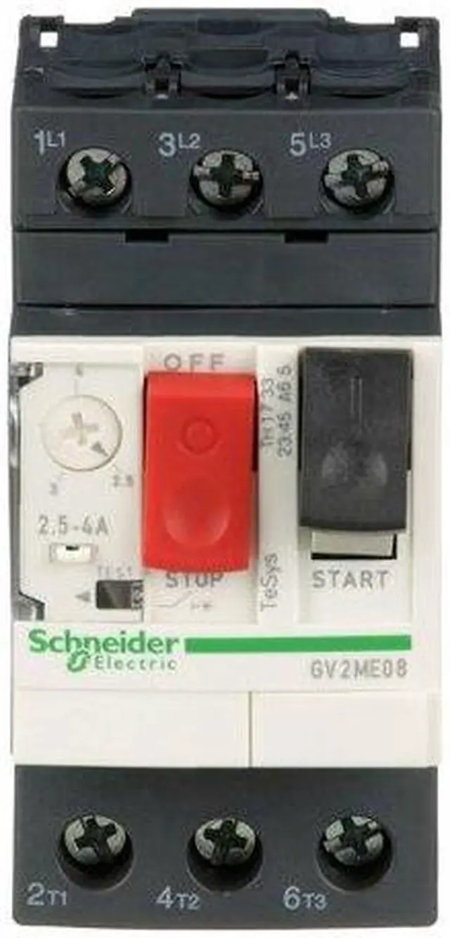 Alt view image 6 of 7 - SCHNEIDER ELECTRIC GV2ME08 Manual Motor Starter, Not Applicable, 3 P, 3 Phase,