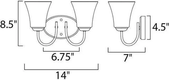 Alt view image 2 of 2 - MAXIM LIGHTING 10052FTSN Logan 2-Light 14" Wide Satin Nickel Vanity Light