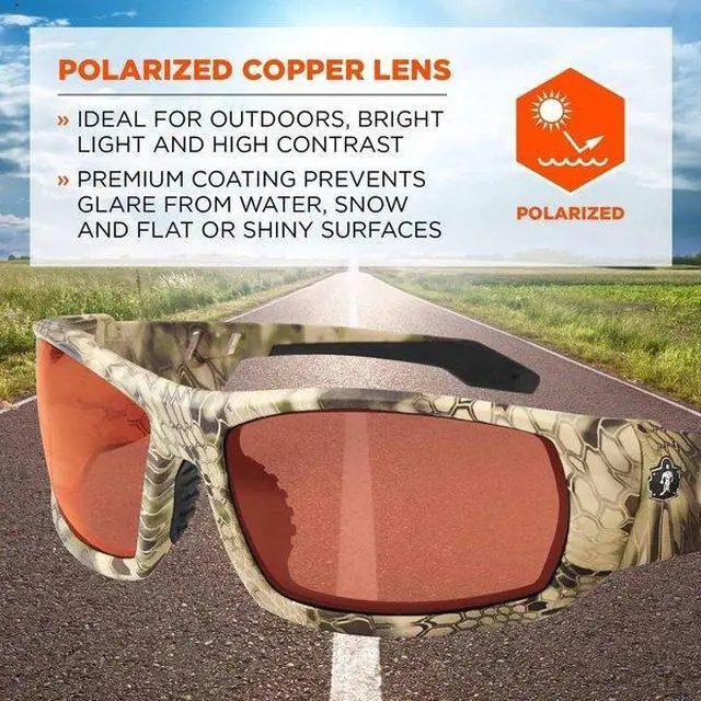 Alt view image 4 of 4 - ERGODYNE ODIN-PZHI ODIN, Safety Glasses, Uncoated, Copper Lens, Kryptek
