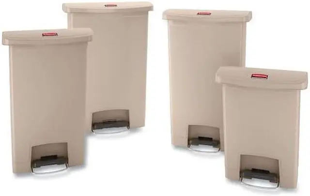 Alt view image 15 of 20 - Rubbermaid - 1883458 - Slim Jim Step-on - 50l/13g Resin Frt Step Beig, Each