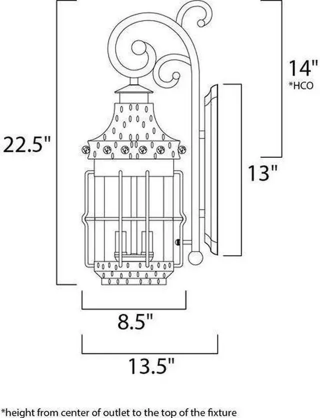 Alt view image 2 of 2 - MAXIM 30084CDCF Nantucket 3-Light 8.5" Wide Country Forge Outdoor Wall Sconce