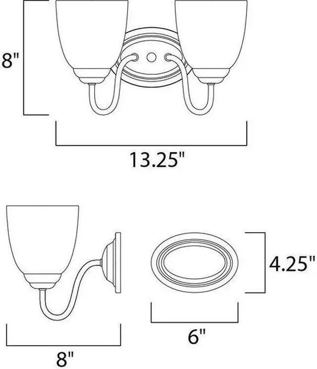 Alt view image 2 of 2 - MAXIM LIGHTING 10072FTSN Stefan 2-Light 13.25" Wide Satin Nickel Vanity Light