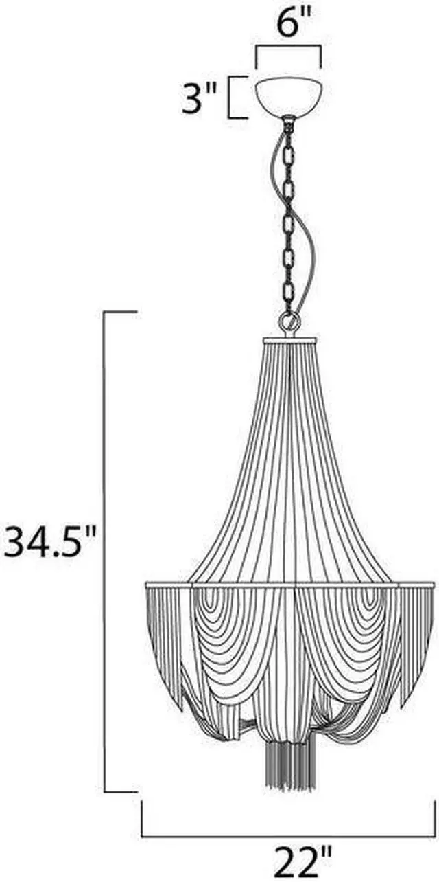 Alt view image 2 of 2 - MAXIM 21465NKPN Chantilly 10-Light 22" Wide Polished Nickel Chandelier
