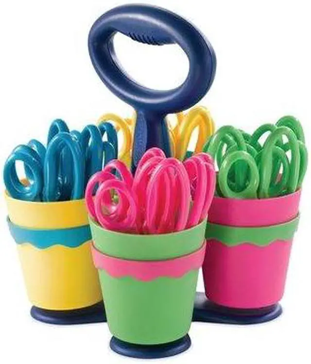 Alt view image 3 of 9 - Westcott 14755 Scissor Caddy with 24 5" Length Kids' Pointed Scissors- Assorted