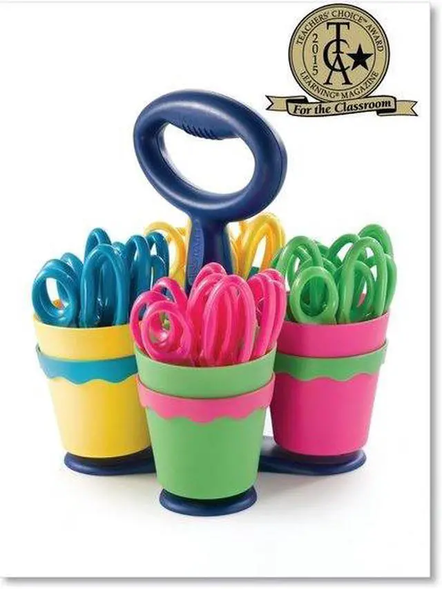 Alt view image 7 of 9 - Westcott 14755 Scissor Caddy with 24 5" Length Kids' Pointed Scissors- Assorted