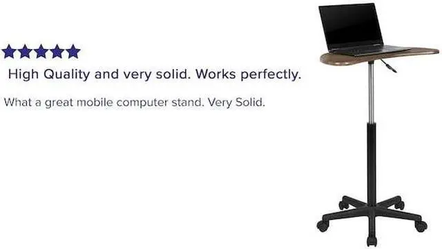 Alt view image 18 of 20 - Rustic Walnut Sit to Stand Mobile Laptop Computer Desk