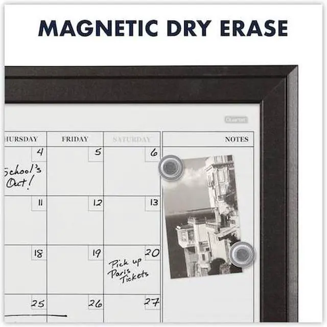 Alt view image 14 of 20 - Quartet Combination Magnetic Whiteboard Calendar & Corkboard 23x17 Black