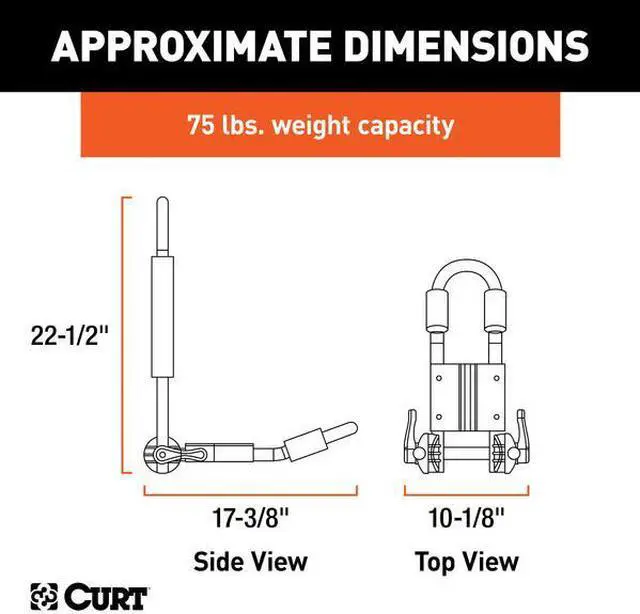 Alt view image 3 of 7 - CURT 18320 Aluminum Roof Rack Kayak Holders