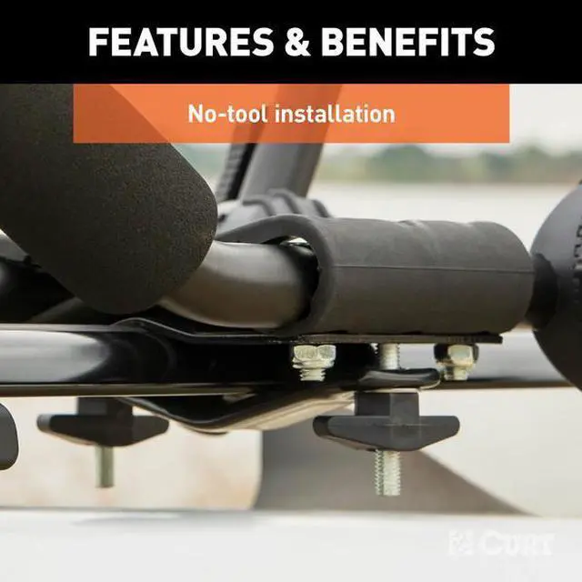 Alt view image 7 of 7 - CURT 18320 Aluminum Roof Rack Kayak Holders