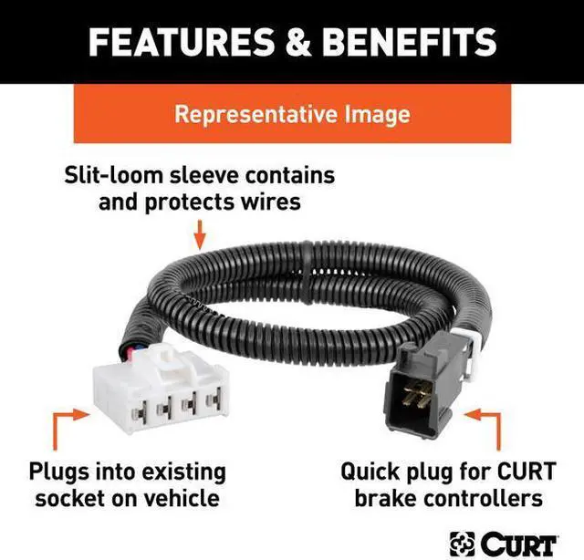 Alt view image 2 of 5 - CURT 51525 Brake Controller Harness,51525