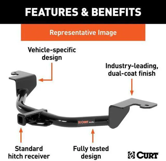 Alt view image 3 of 7 - CURT 11033 Trailer Hitch,1-1/4" Rcvr,Class 1,11033