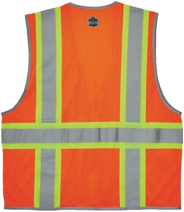 Alt view image 2 of 5 - ERGODYNE 8246Z-S Two-Tone Hi-Vis Safety Vest M Class 2 H Back, ,Zipper 6