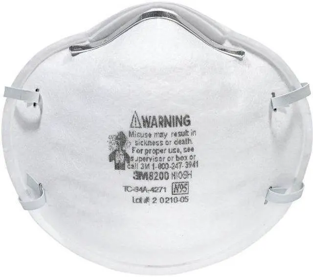 Alt view image 3 of 7 - 3M 8200 N95 Disposable Respirator, 8200, Dual Headstrap, Polyisoprene Strap,