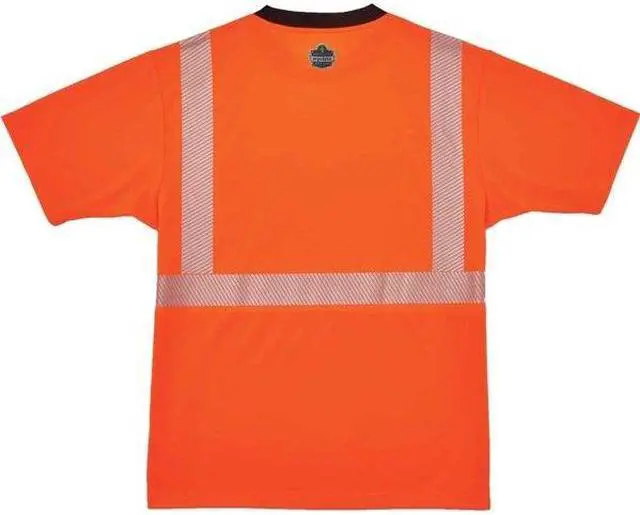 Alt view image 2 of 2 - ERGODYNE 8280BK Short Sleeve Hi-Vis Black Bottom T-Shirt, Class 2, Polyester