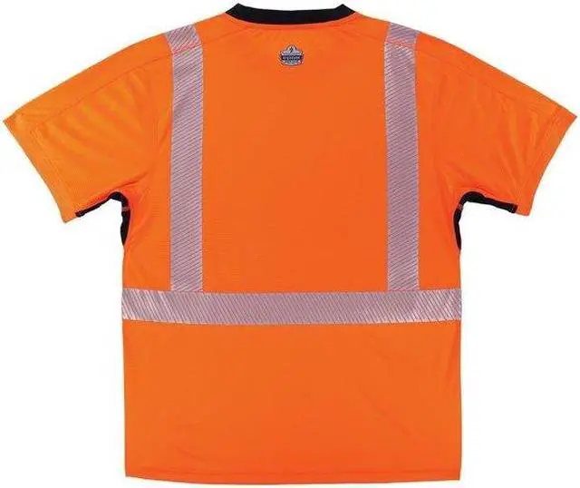 Alt view image 2 of 2 - ERGODYNE 8283BK M Orange Performance Hi-Vis T-Shirt Black Bottom
