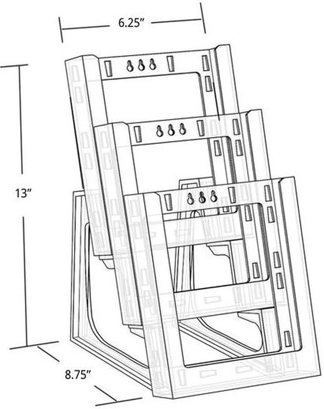 Alt view image 3 of 3 - AZAR DISPLAYS 252305 Three-tier Modular Bifold Brochure Holder, PK2