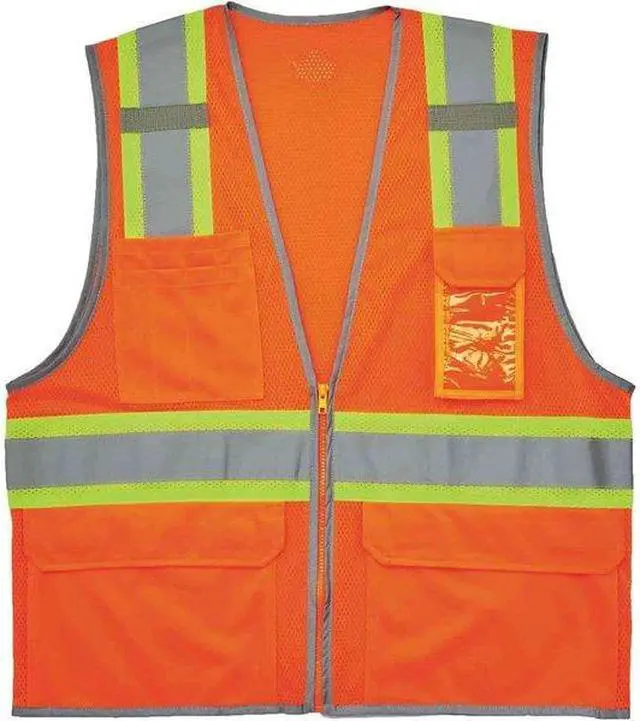 Alt view image 2 of 2 - ERGODYNE 8246Z Two Tone Mesh Safety Vest,Orange,4XL/5XL