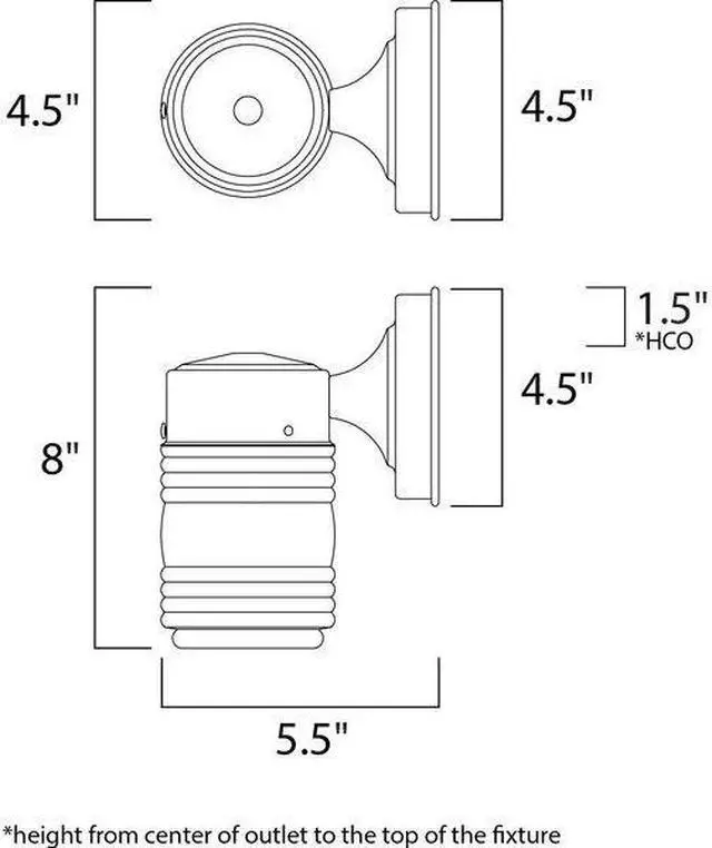 Alt view image 2 of 2 - MAXIM LIGHTING 92001CLBK Side Door 1-Light 4.5" Wide Black Outdoor Wall Sconce