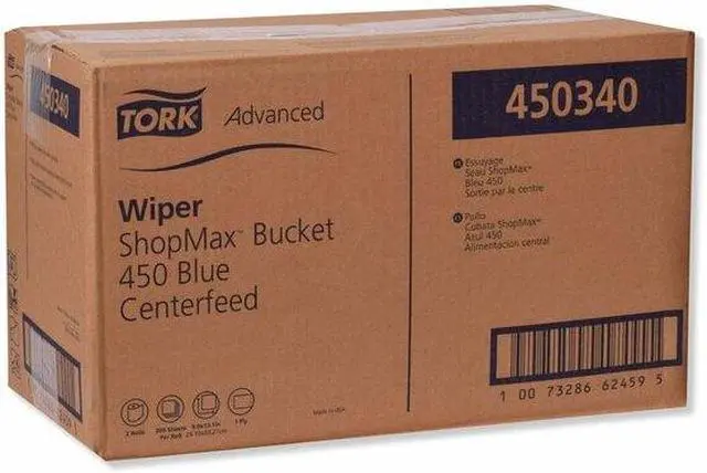 Alt view image 2 of 7 - TORK 450340 Tork ShopMax Heavy Duty Centerfeed Dry Wipe Bucket Blue W22, High