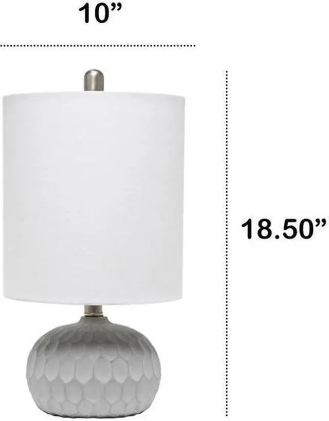 Alt view image 9 of 11 - Lalia Home Concrete Thumbprint Table Lamp with White Fabric Shade