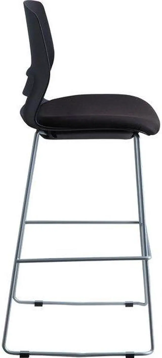 Alt view image 3 of 5 - LORELL 42951 Artic Series Stack Stool Fabric Black, Foam Seat Black Back, PK2