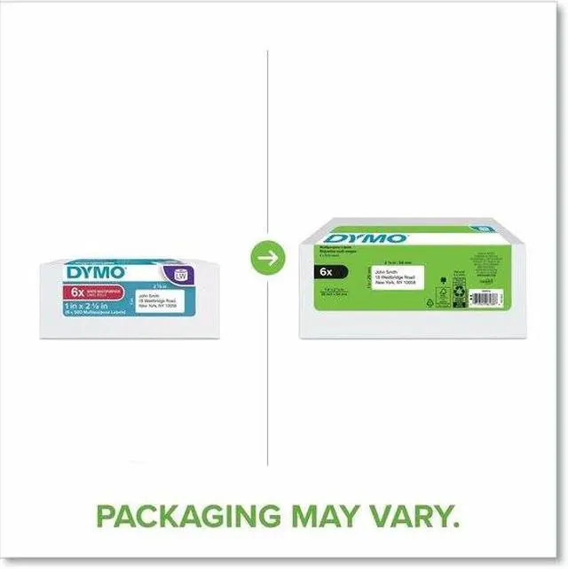 Alt view image 11 of 19 - Dymo Labels LabelWriter 2-1/8"Wx1"H 6 RL/PK White 2050764