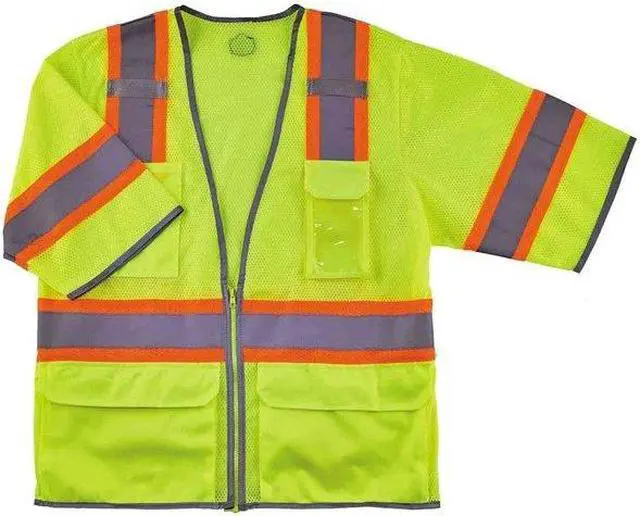 Alt view image 2 of 4 - ERGODYNE 8346Z Lime Two-Tone Hi-Vis Class 3 Surveyor Ve, Polyester mesh, Lime,