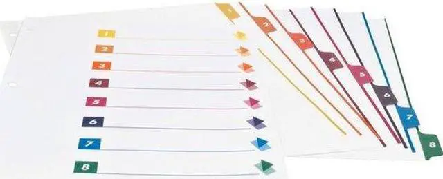 Alt view image 3 of 3 - Business Source Index Dividers w/TOC 1-8 8 Tab 24ST/BX Multi 21909