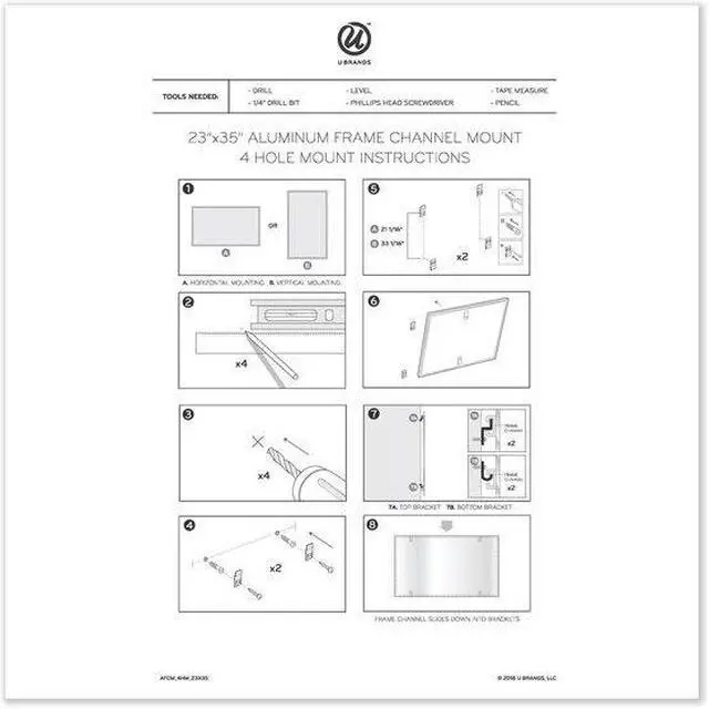 Alt view image 10 of 11 - U Brands PINIT Magnetic Dry-Erase Calendar Whiteboard Aluminum Frame 2' x 3' (2901U00-01) 2901U0001