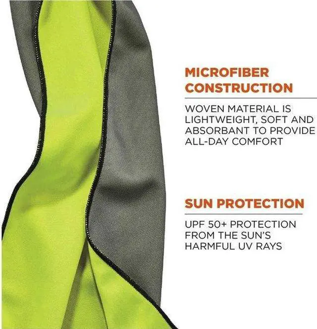 Alt view image 5 of 7 - ERGODYNE 6602MF Cooling Towel,Lime,40-7/8inL x 9-3/4inW
