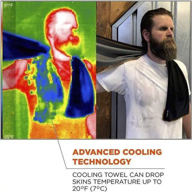 Alt view image 6 of 7 - ERGODYNE 6602MF Cooling Towel,Lime,40-7/8inL x 9-3/4inW