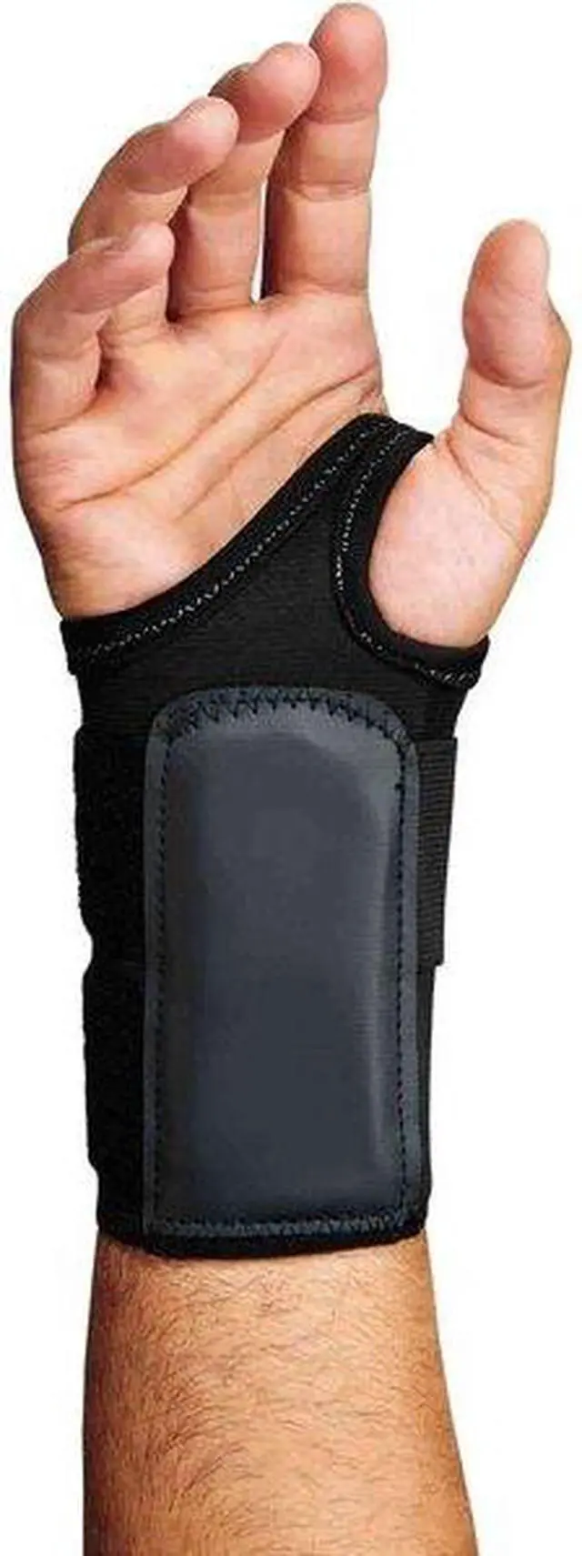 Alt view image 2 of 2 - ERGODYNE 4010 Wrist Support, Elastic, Double Strap, Left, Black, Size L