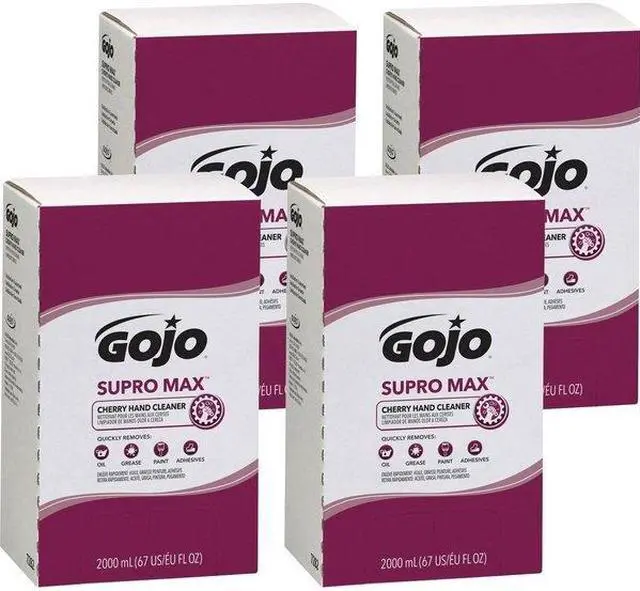 Alt view image 6 of 7 - GOJO 7282-04 Hand Cleaner, Supro Max Series, Liquid, 2,000 mL, Includes Grit,